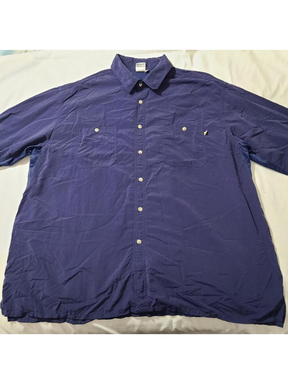 Solumbra LS Fishing Shirt Mens Size 3XL Blue Ventilated Sports Hiking Huckberry